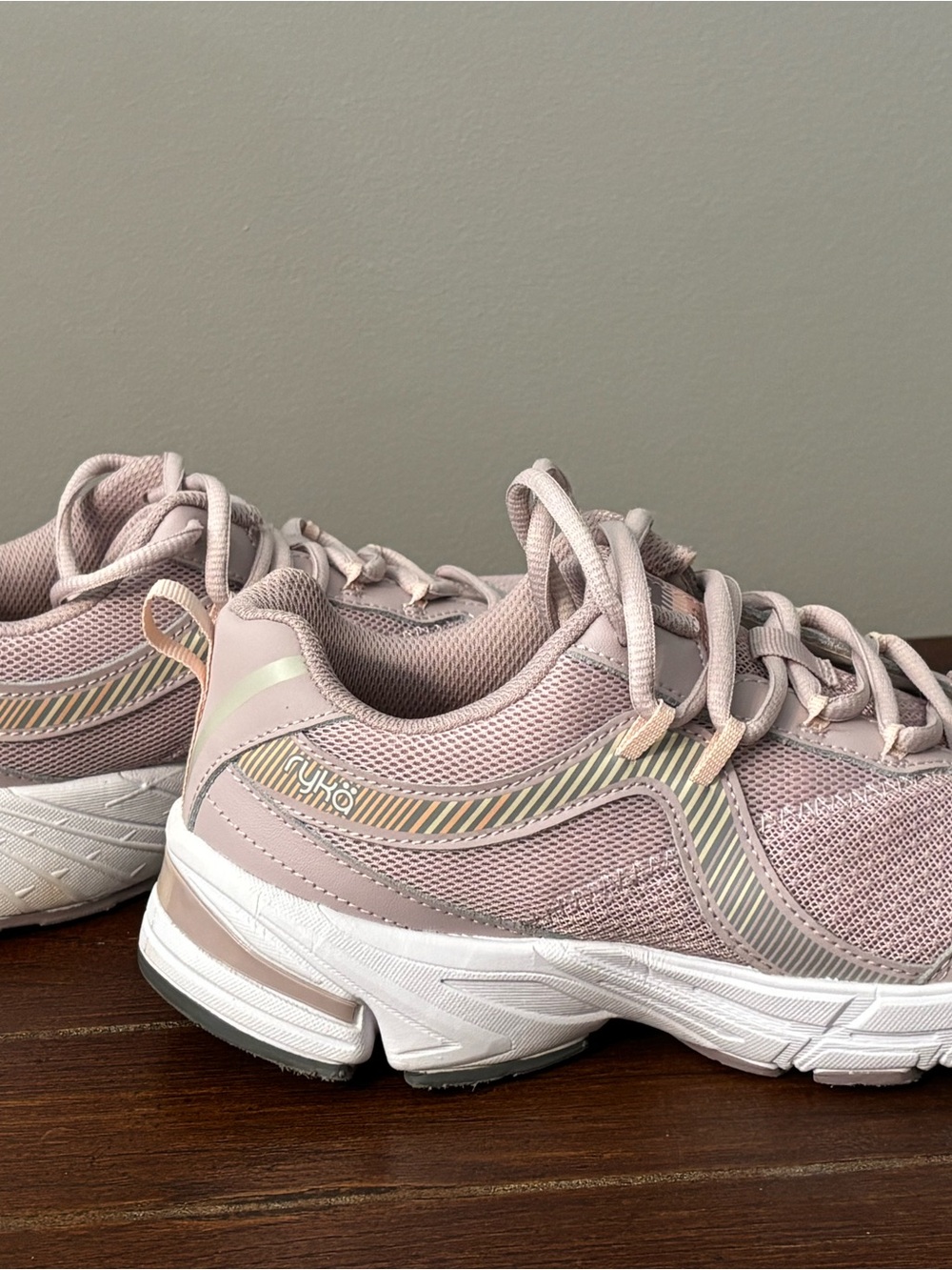Ryka Pink Mesh Athletic Sneakers with Subtle Stripe Accents
